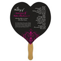 Digital Heart Fast Fan w/ Wooden Handle & Front Imprint (1 Day)